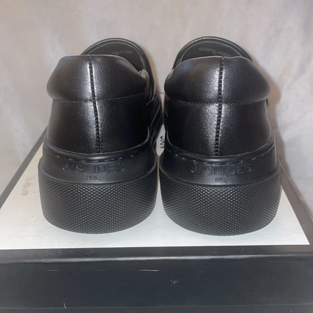 NWT J/SLIDES AILEEN Leather Slip-on Sneaker in Black/Black - Picture 6 of 10